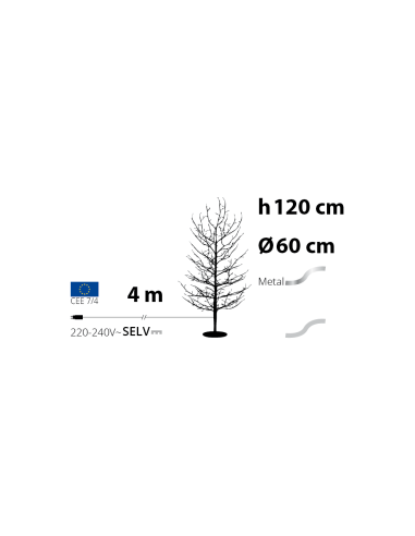 ALBERI DI NATALE: vendita online Albero Ramo di Natale Tiglio Champagne H120cm, 330 MicroLED Bianco Caldo e Bianco, FlashLED ...