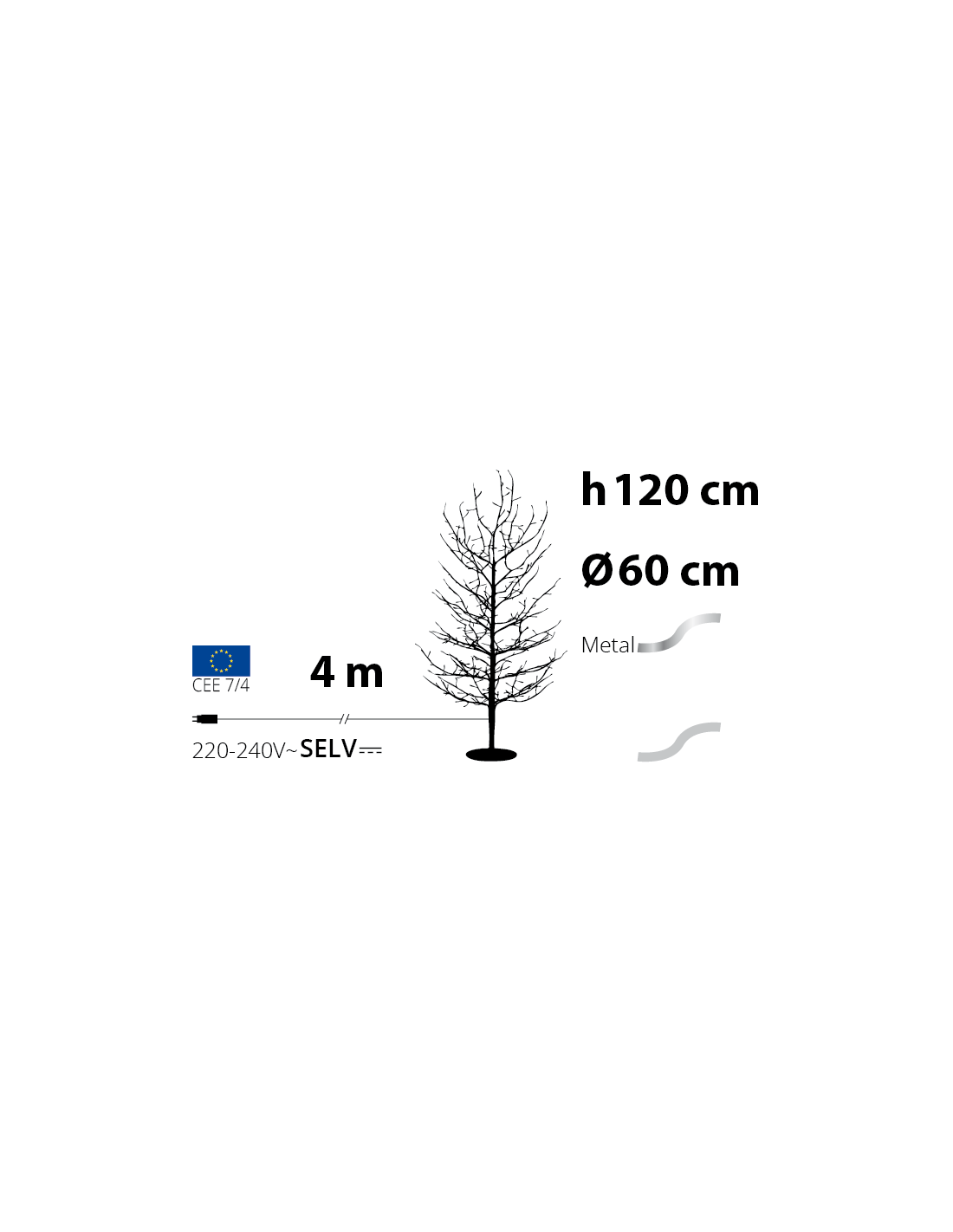 ALBERI DI NATALE: vendita online Albero Ramo di Natale Tiglio Champagne H120cm, 330 MicroLED Bianco Caldo e Bianco, FlashLED ...