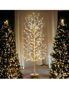 ALBERI DI NATALE: vendita online Albero Ramo di Natale Tiglio Champagne H120cm, 330 MicroLED Bianco Caldo e Bianco, FlashLED ...