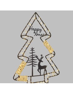 LUCI DI NATALE: vendita online Albero di Natale MPK con Base H35cm, Struttura in Metallo Nero, MicroLED Bianco Caldo, Timer 8... 2