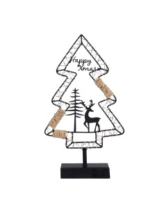 LUCI DI NATALE: vendita online Albero di Natale MPK con Base H35cm, Struttura in Metallo Nero, MicroLED Bianco Caldo, Timer 8...