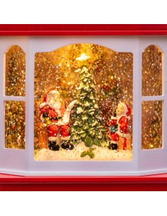 LUCI DI NATALE: vendita online Workshop di Babbo Natale Glitter LED H28cm, Effetto Acqua e Glitter in Movimento, LED Bianco C... 2