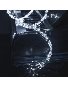 LUCI DI NATALE: vendita online Cascata di Natale 600 MicroLED H200cm, FlashLED Diamond, Luce Bianca, 15 Stringhe, Cavo Argent...