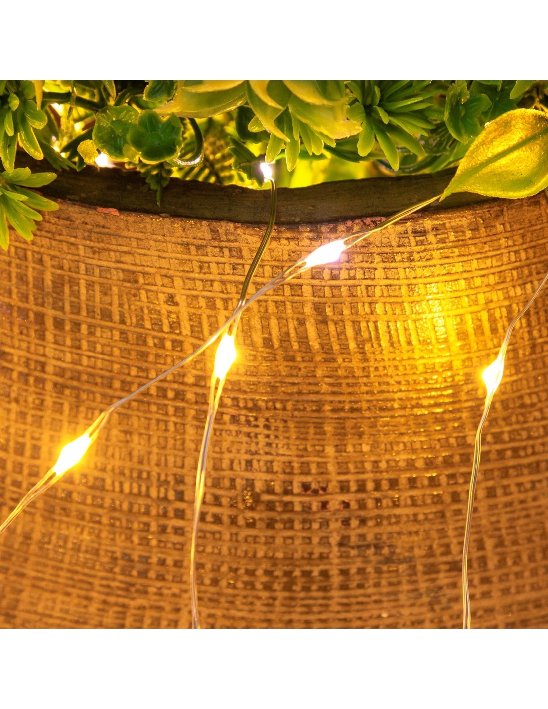 LUCI DI NATALE: vendita online Cascata di Natale 900 MicroLED H300cm, FlashLED Diamond, Bianco Caldo, 15 Stringhe, Cavo Argen...