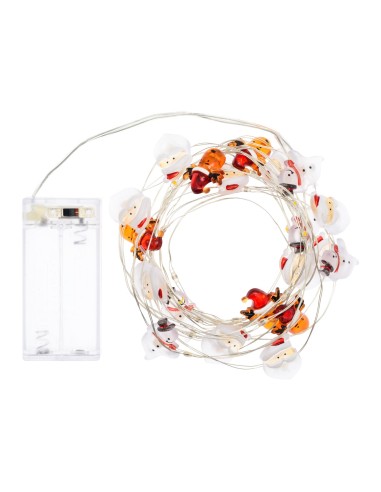 LUCI DI NATALE: vendita online Catena di Natale Decorata D4 4m, 40 MicroLED Bianco Caldo, Babbo Renna Pupazzo 3D, Cavo Argent...
