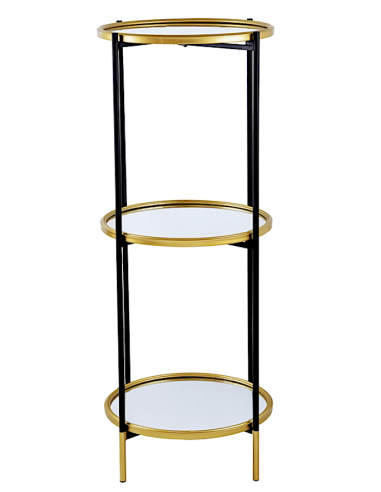 ESPOSITORE 801902 3 PIANI METALLO/VETRO 41X100CM NERO/ORO