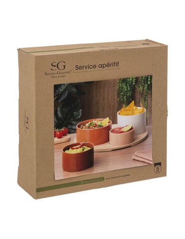 Set aperitivo Alicante 5 pezzi bambù e stoneware | shopincasa.it