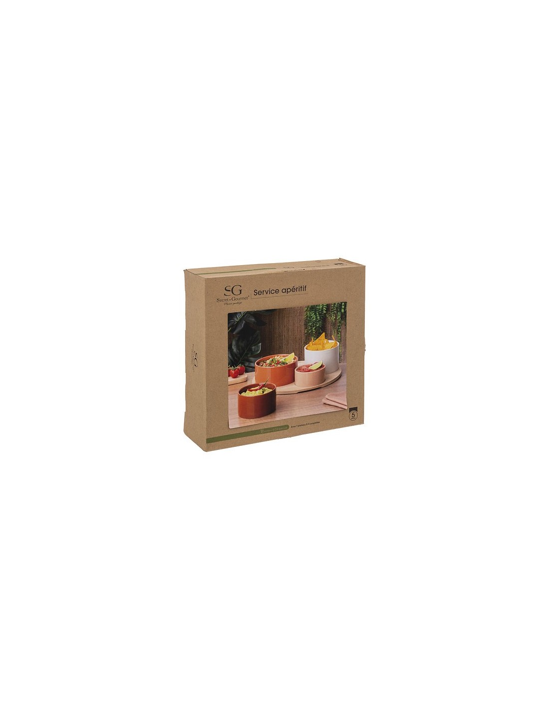 Set aperitivo Alicante 5 pezzi bambù e stoneware | shopincasa.it