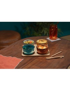 Set aperitivo Be Vintage 5 pezzi stoneware e bambù | shopincasa.it