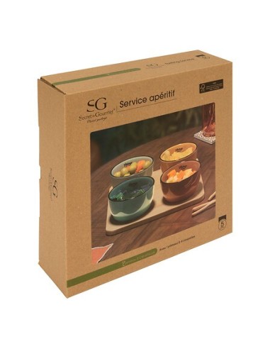 Set aperitivo Be Vintage 5 pezzi stoneware e bambù | shopincasa.it