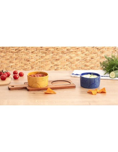 SET APERITIVO 196386 SOLEYA 2 CIOTOLE CON SUPPORTO LEGNO su Shop in...