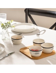 SET APERITIVO 196424 4 CIOTOLE CON SUPPORTO BAMBOO su Shop in Casa
