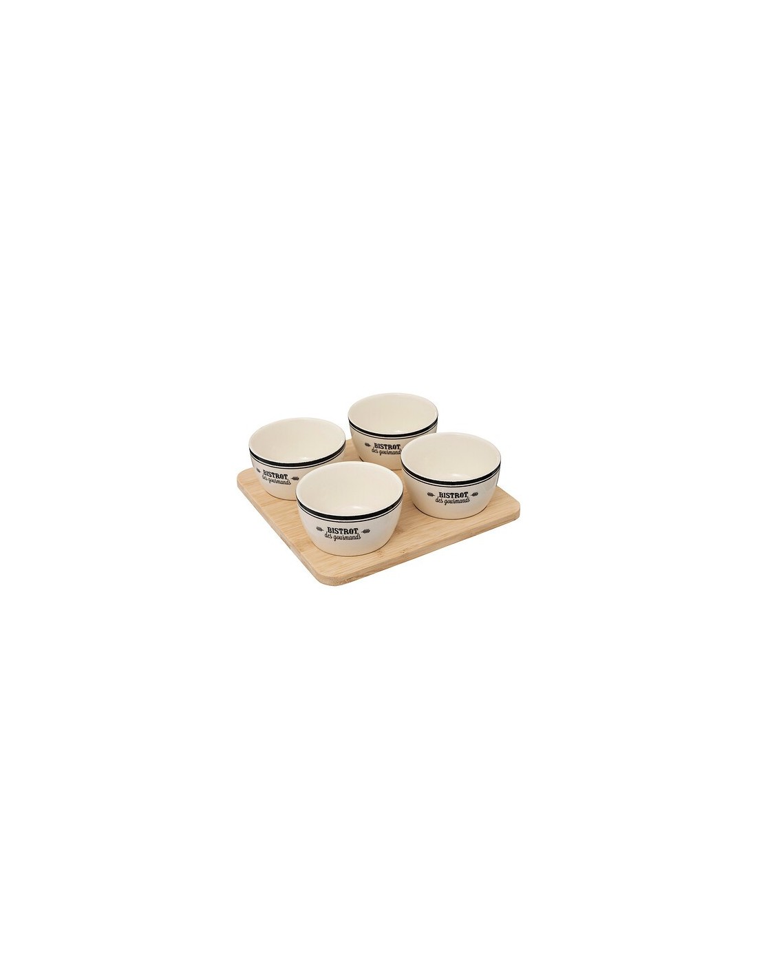 SET APERITIVO 196424 4 CIOTOLE CON SUPPORTO BAMBOO su Shop in Casa
