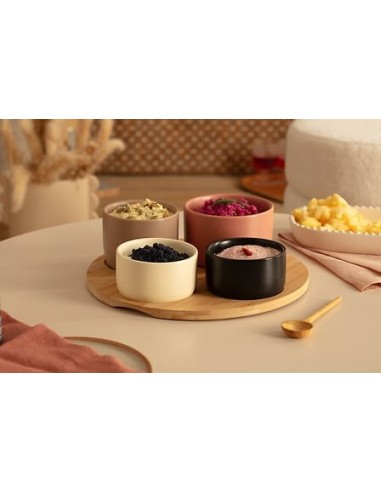 Set aperitivo Wavy Bliss 5 pezzi in bambù e ceramica | shopincasa.it