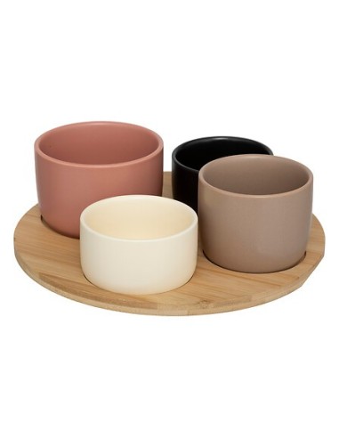 Set aperitivo Wavy Bliss 5 pezzi in bambù e ceramica | shopincasa.it