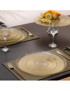 Sottopiatto Céleste in vetro dorato Ø33 cm | shopincasa.it