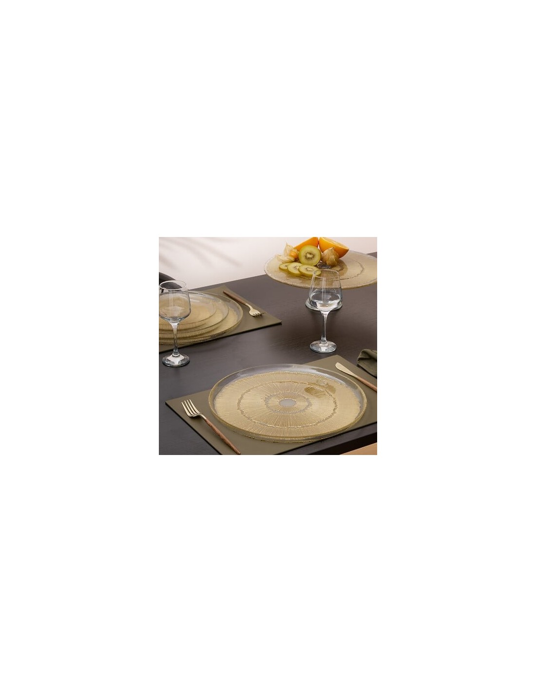 Sottopiatto Céleste in vetro dorato Ø33 cm | shopincasa.it