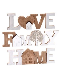 Decorazione scritta Love, Family o Home in legno MDF 35,5 x 9 cm | shopincasa.it
