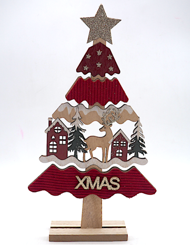 OGGETTISTICA NATALE: vendita online Decorazione Albero in Panno 29,5x16,5x4cm, Addobbo Natalizio da Tavolo o Mensola, Stile M...