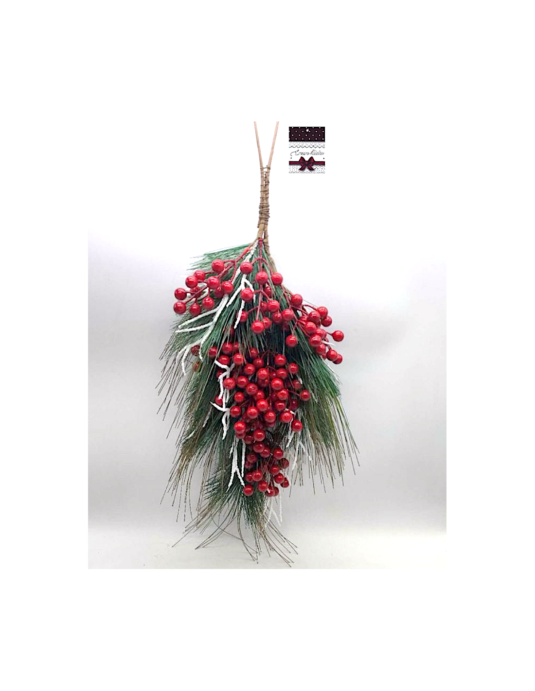 DIETROPORTA: vendita online Dietroporta di Natale Aghi e Bacche 70cm, Ghirlanda Natalizia Grande Elegante, Decorazione per Po...