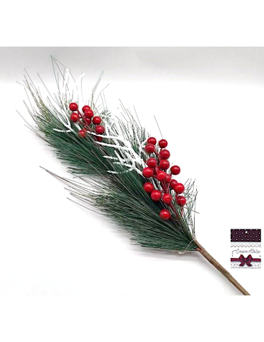 FIORI: vendita online Ramo di Natale Aghi e Bacche 81cm, Decorazione Natalizia Realistica, Ideale per Alberi, Ghirlande, Vasi...