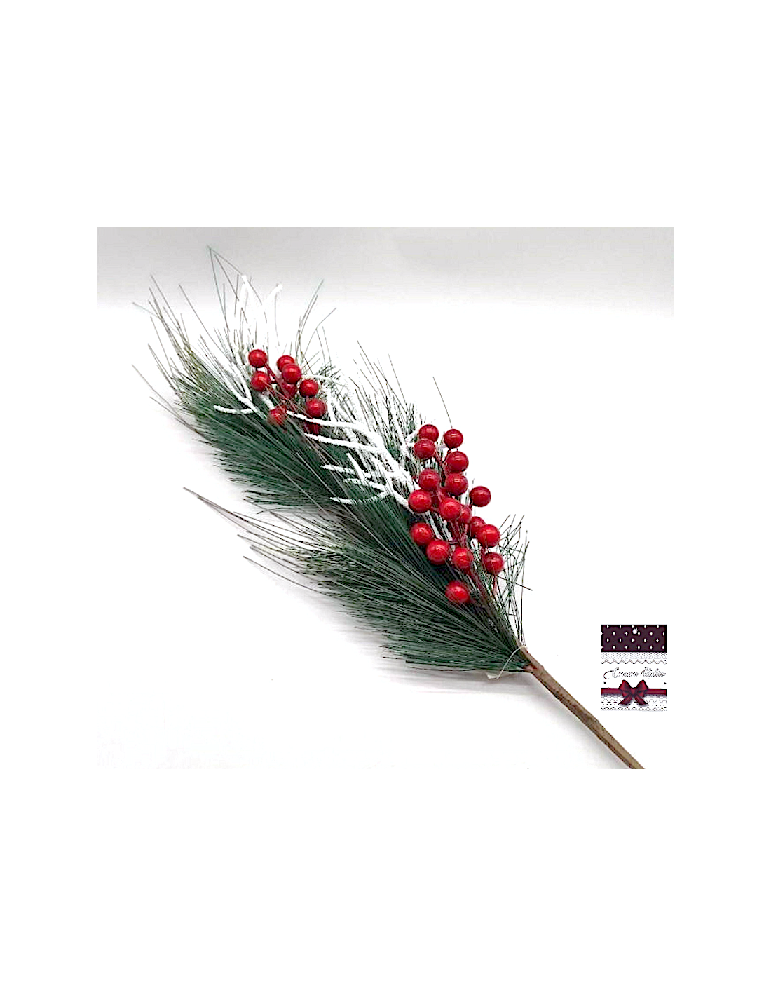 FIORI: vendita online Ramo di Natale Aghi e Bacche 81cm, Decorazione Natalizia Realistica, Ideale per Alberi, Ghirlande, Vasi...