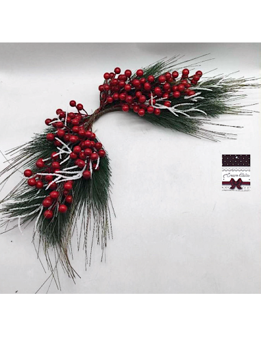 DIETROPORTA: vendita online Dietroporta di Natale Aghi e Bacche 54x22cm, Ghirlanda Rettangolare Elegante, Decorazione Festiva...