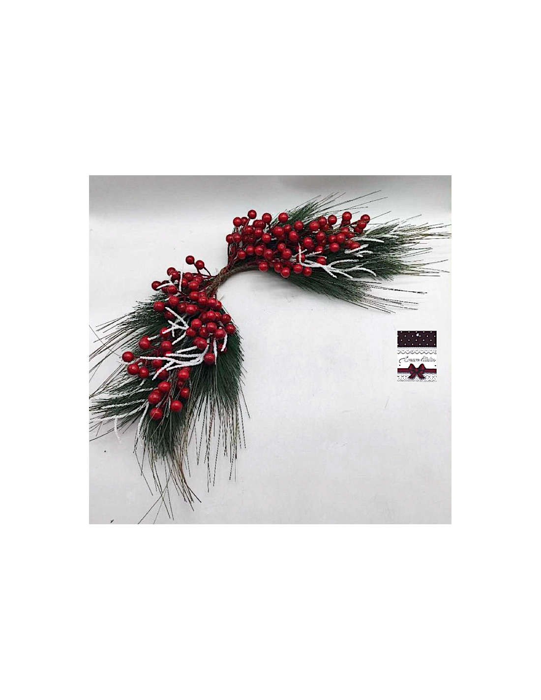 DIETROPORTA: vendita online Dietroporta di Natale Aghi e Bacche 54x22cm, Ghirlanda Rettangolare Elegante, Decorazione Festiva...