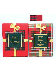 TESSILE: vendita online Tovaglia di Natale 140x240cm Decoro Scozzese, Tessuto Rettangolare Elegante per Tavola Festiva 8-10 P...