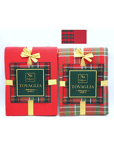 TESSILE: vendita online Tovaglia di Natale 140x240cm Decoro Scozzese, Tessuto Rettangolare Elegante per Tavola Festiva 8-10 P...