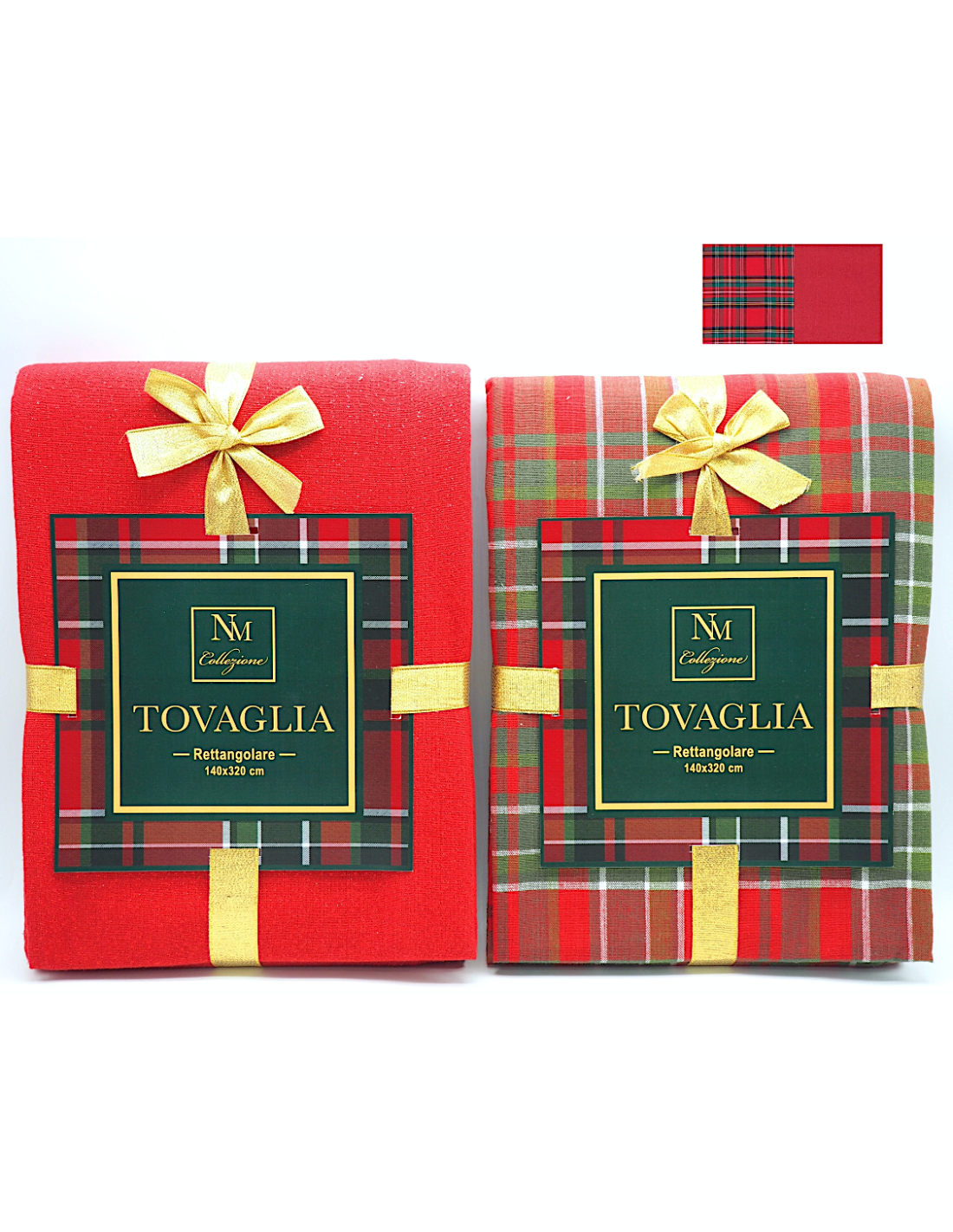 TESSILE: vendita online Tovaglia di Natale 140x320cm Decoro Scozzese, Tessuto Rettangolare Elegante per Tavola Grande 12-14 P...