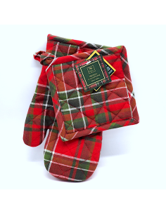 TESSILE: vendita online Set Guanto da Forno e Presina Natalizia in Tessuto Tartan, Accessori Cucina Festivi, Idea Regalo di N...