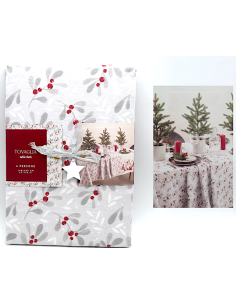 TESSILE: vendita online Tovaglia di Natale 140x180cm con Stampa Natalizia, Tessuto Decorativo per Tavola Festiva, Elegante Co...