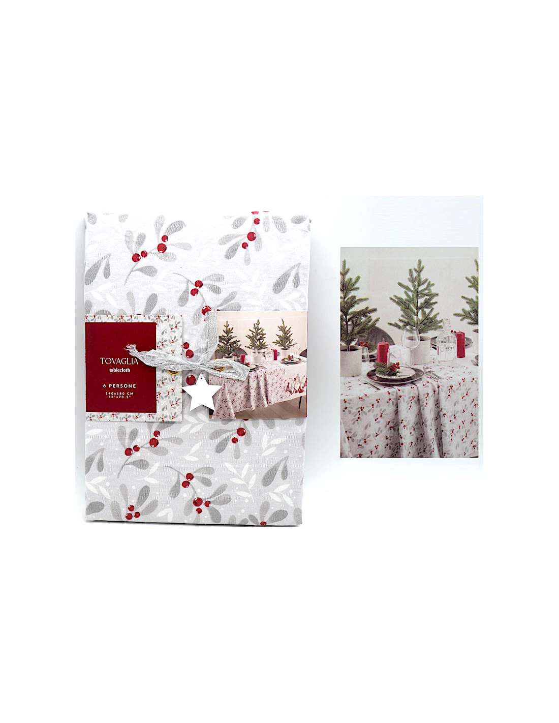 TESSILE: vendita online Tovaglia di Natale 140x180cm con Stampa Natalizia, Tessuto Decorativo per Tavola Festiva, Elegante Co...