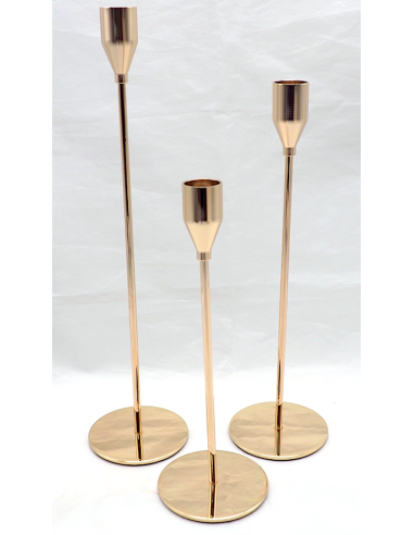 CANDELIERI: vendita online Set 3 Portacandela di Natale in Metallo Oro 22/27/32cm, Decorazione Elegante, Centrotavola Festivo...