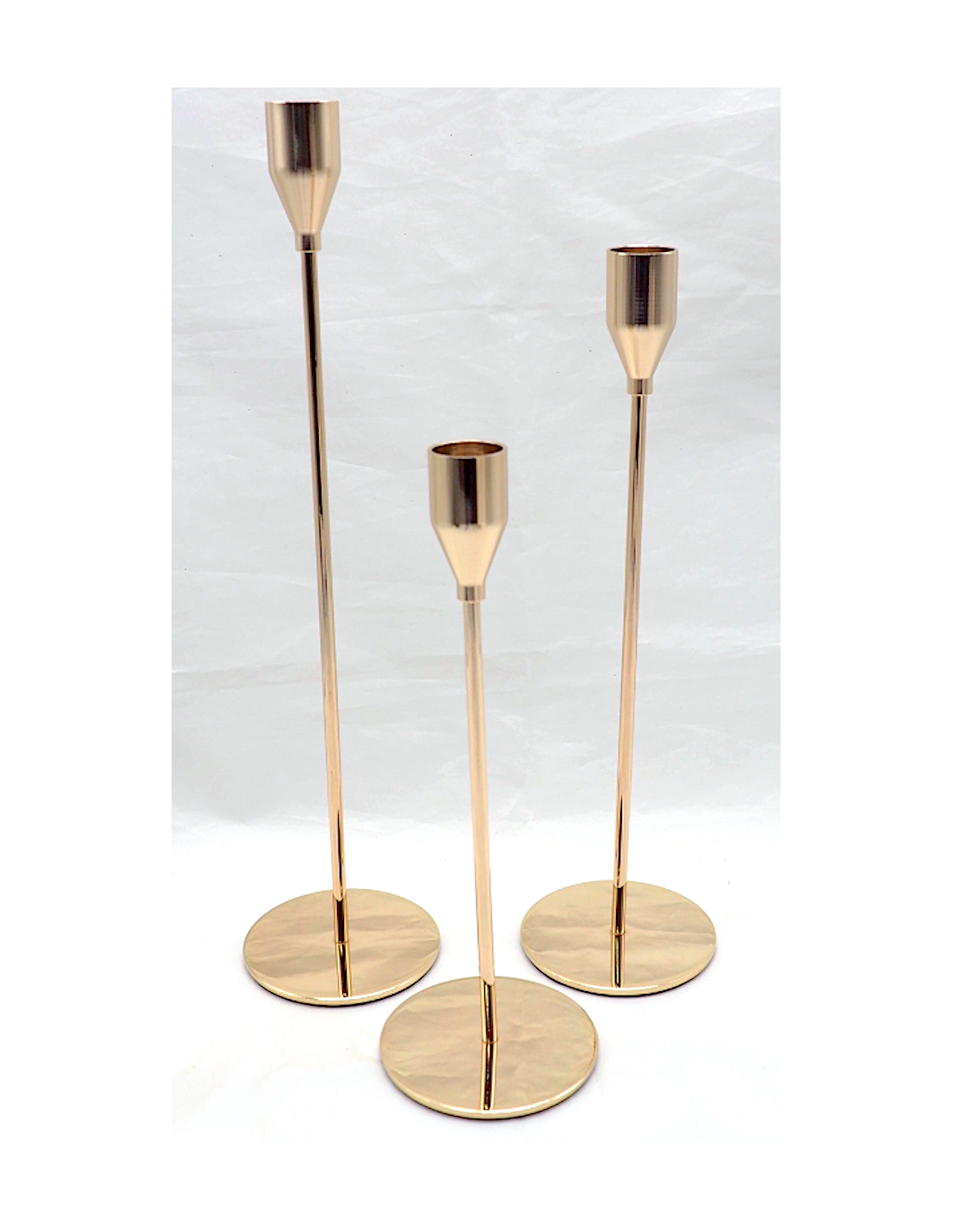 CANDELIERI: vendita online Set 3 Portacandela di Natale in Metallo Oro 22/27/32cm, Decorazione Elegante, Centrotavola Festivo...