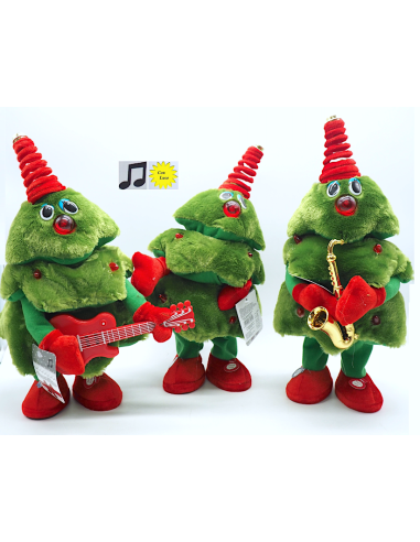 OGGETTISTICA NATALE: vendita online Albero di Natale Musicale con Movimento e Registratore, Decorazione Luminoso-Sonora 2 Ass...