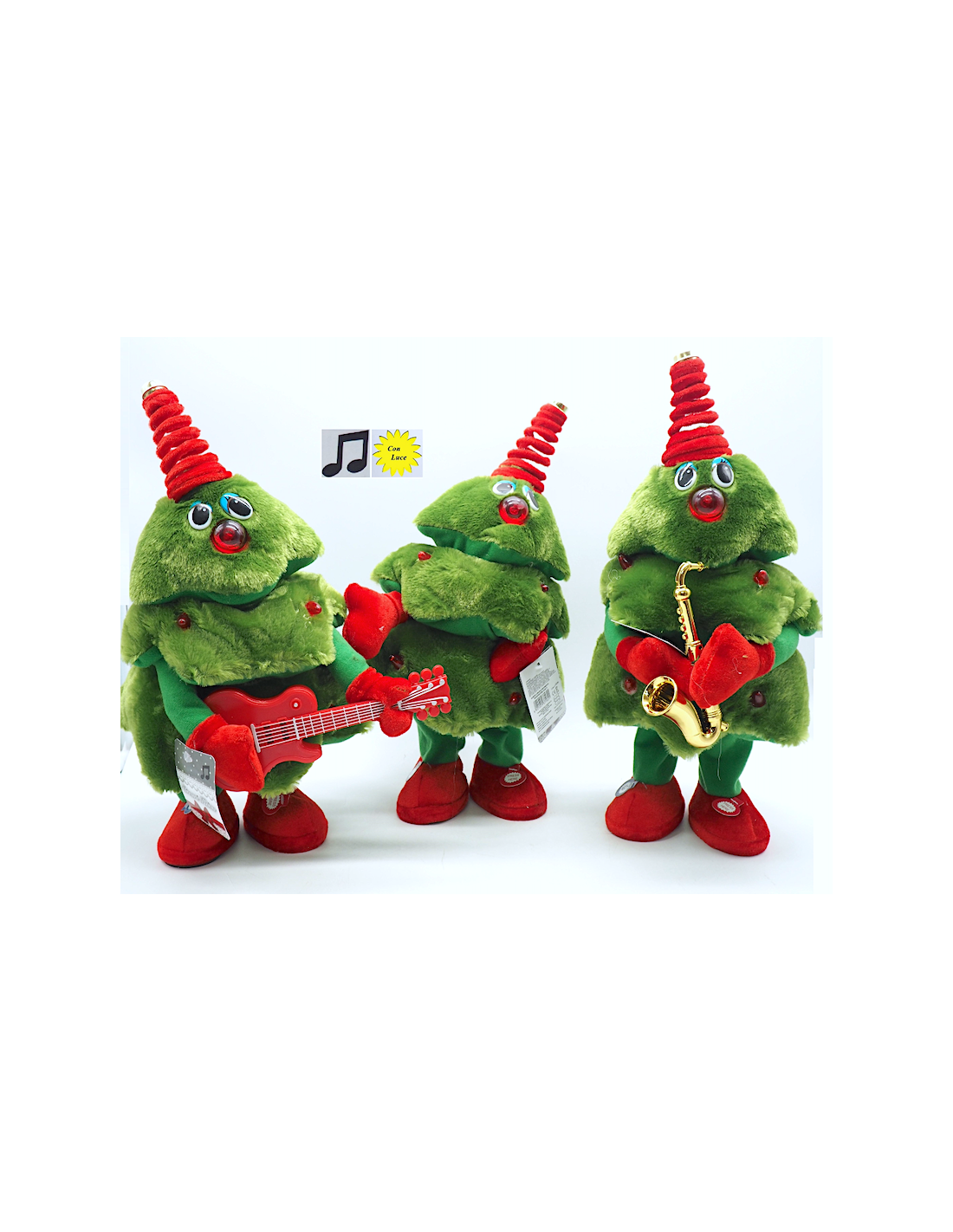 OGGETTISTICA NATALE: vendita online Albero di Natale Musicale con Movimento e Registratore, Decorazione Luminoso-Sonora 2 Ass...