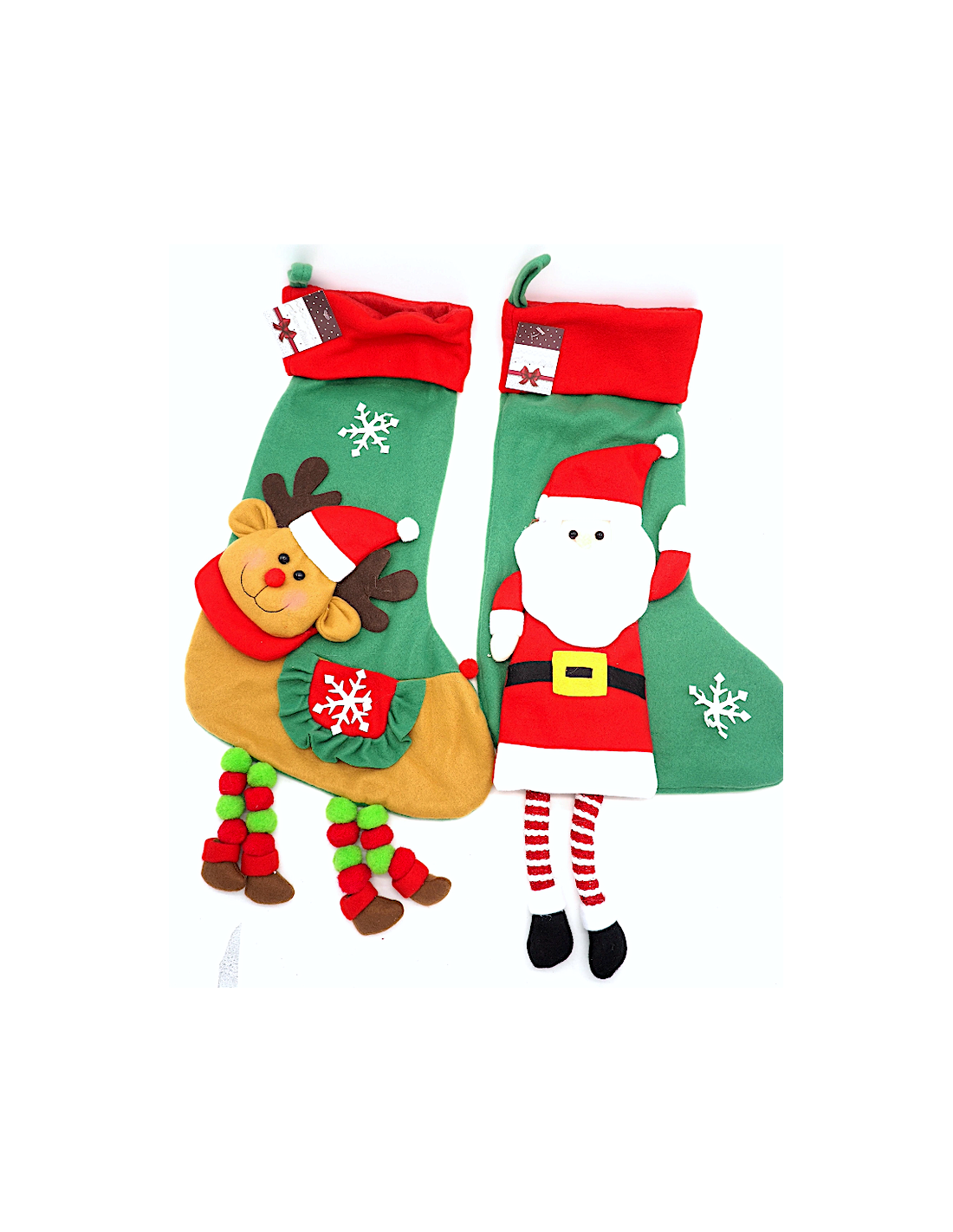 OGGETTISTICA NATALE: vendita online Calza di Natale 58cm con Decorazioni Assortite, Calza Portadolci Tradizionale da Appender...