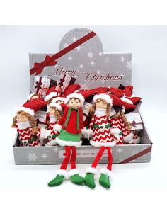 SFERE E PENDAGLI: vendita online Pendente Elfo Natalizio 23x7cm Assortito, Decorazione da Appendere per Albero e Casa in offerta