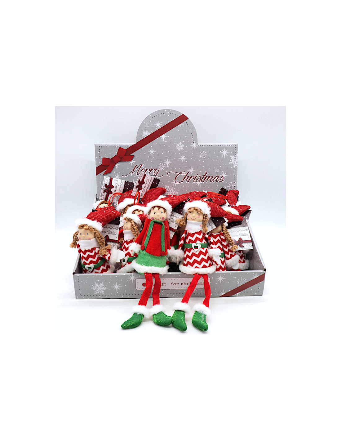 SFERE E PENDAGLI: vendita online Pendente Elfo Natalizio 23x7cm Assortito, Decorazione da Appendere per Albero e Casa in offerta