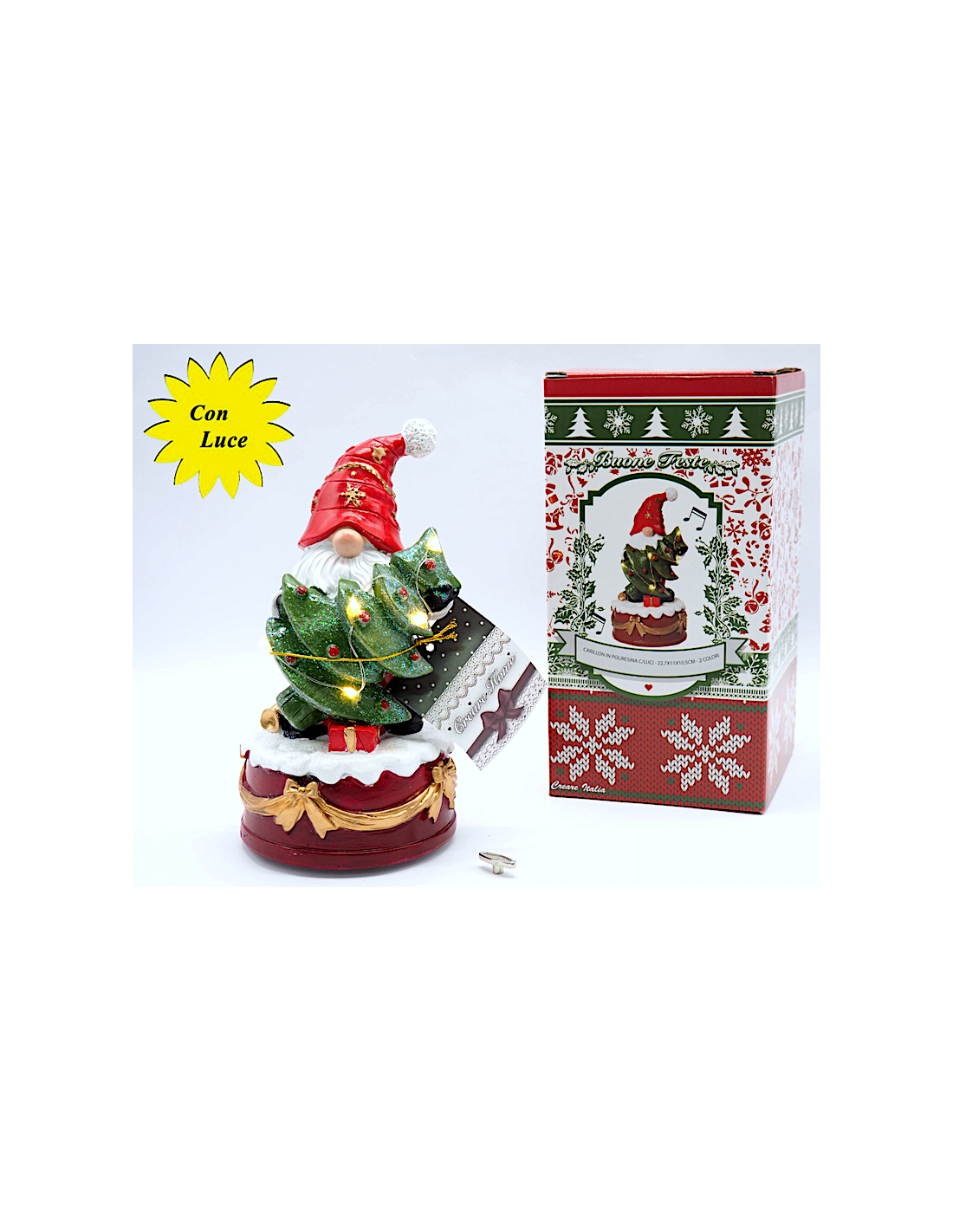 OGGETTISTICA NATALE: vendita online Carillon in Poliresina con Luci 23x11x10,5cm Assortito, Decorazione Musicale Natalizia in...