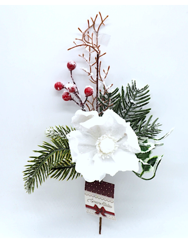 PICK INNEVATO 32CM CON AGHI PINO FIORE/BACCHE