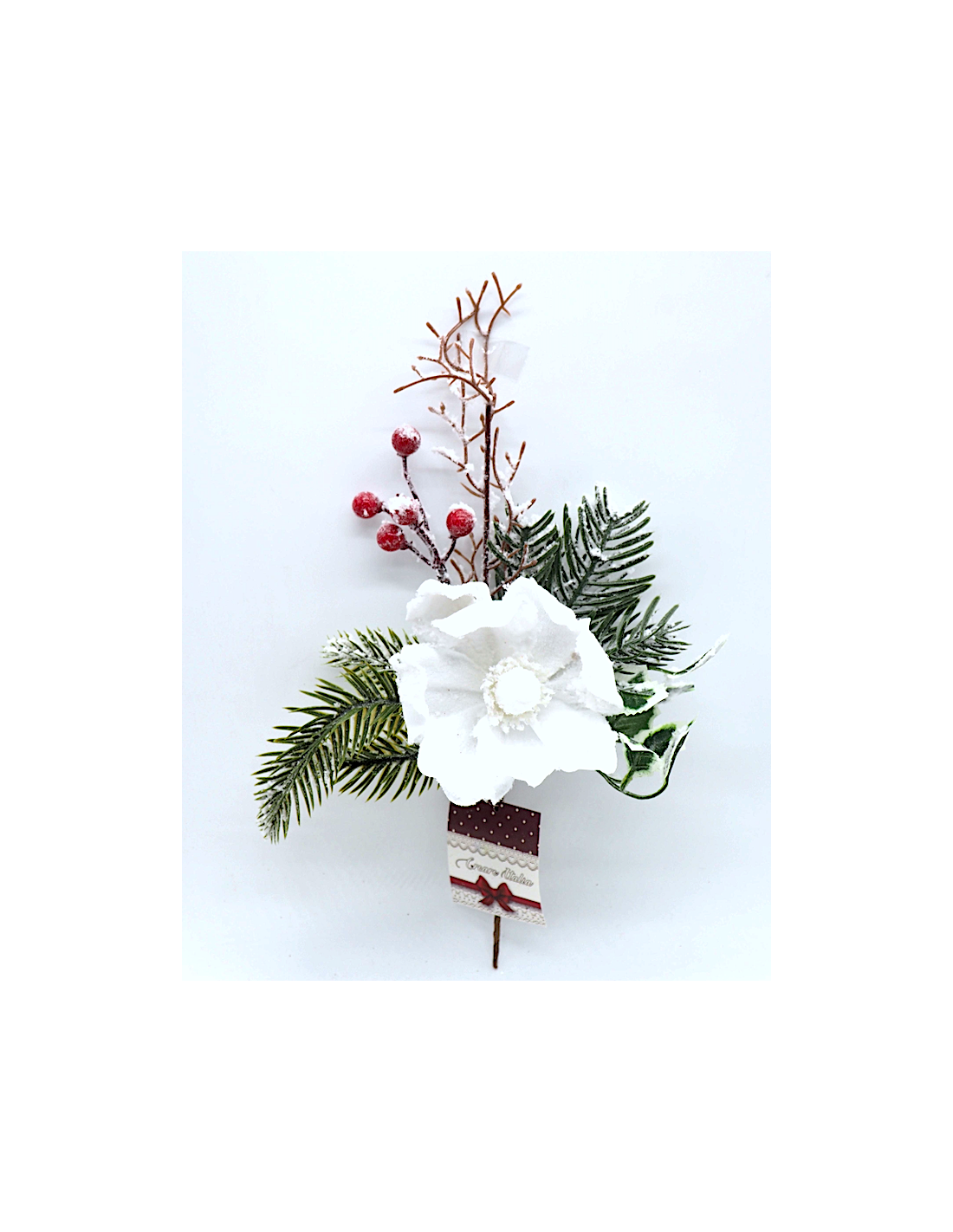 PICK INNEVATO 32CM CON AGHI PINO FIORE/BACCHE