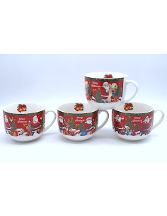 PORCELLANE: vendita online Tazzone Bombato Natalizio H8,3x11x15cm, Ceramica con Disegni Festivi, 3 Assortimenti, Idea Regalo ...