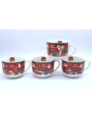 PORCELLANE: vendita online Tazzone Bombato Natalizio H8,3x11x15cm, Ceramica con Disegni Festivi, 3 Assortimenti, Idea Regalo ...