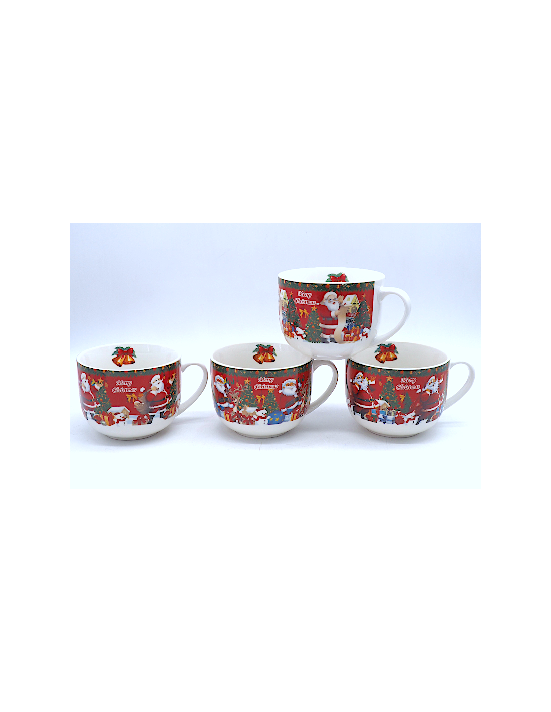PORCELLANE: vendita online Tazzone Bombato Natalizio H8,3x11x15cm, Ceramica con Disegni Festivi, 3 Assortimenti, Idea Regalo ...