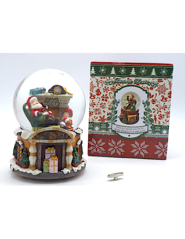 OGGETTISTICA NATALE: vendita online Palla di Neve con Carillon 14x10cm Base in Resina, Globo Musicale Natalizio Decorativo in...