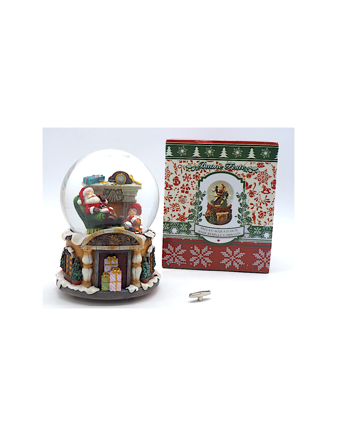 OGGETTISTICA NATALE: vendita online Palla di Neve con Carillon 14x10cm Base in Resina, Globo Musicale Natalizio Decorativo in...