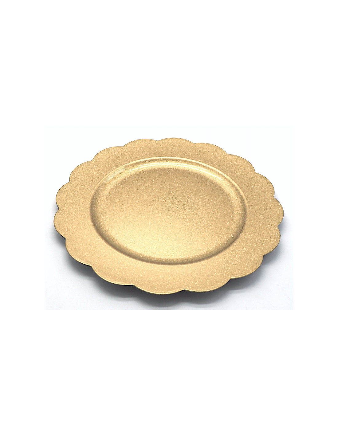 SOTTOPIATTI: vendita online Piatto Natalizio in Plastica Ø33cm Fiore Oro Brillantinato, Elegante Sottopiatto Decorativo per T...